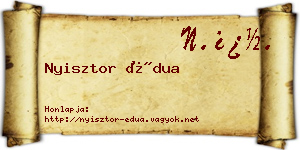 Nyisztor Édua névjegykártya
